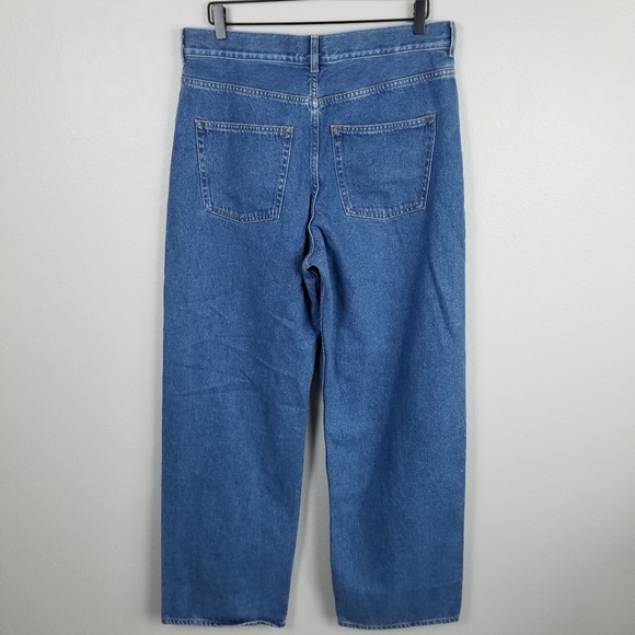 COS Crossover Folded Waist Blue Denim Straight Leg Jeans Size 32 NWT - Picture 7 of 12